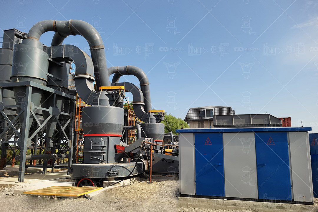 A modern thermal power plant with coal handling and grinding systems highlighted